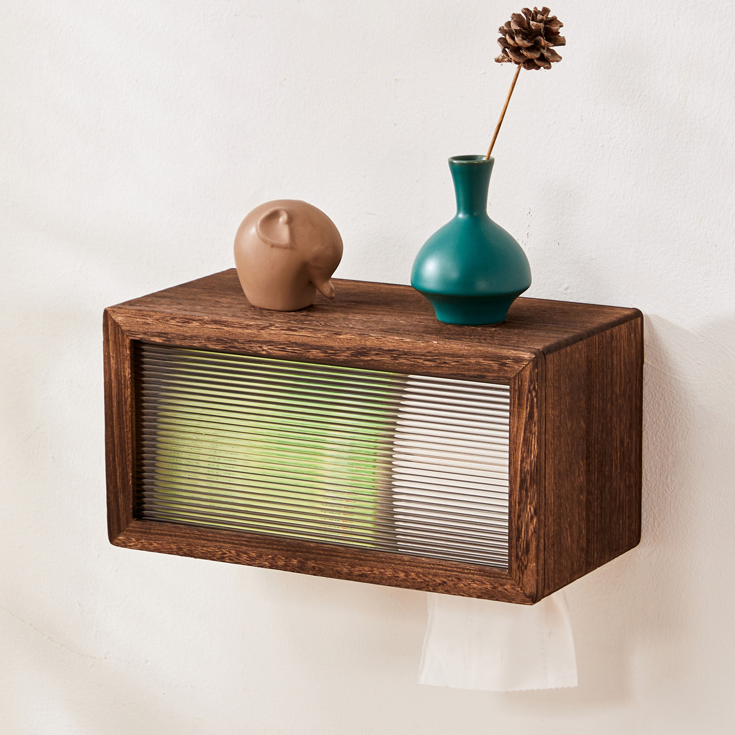 实木壁挂式抽纸盒木质纸巾盒防尘