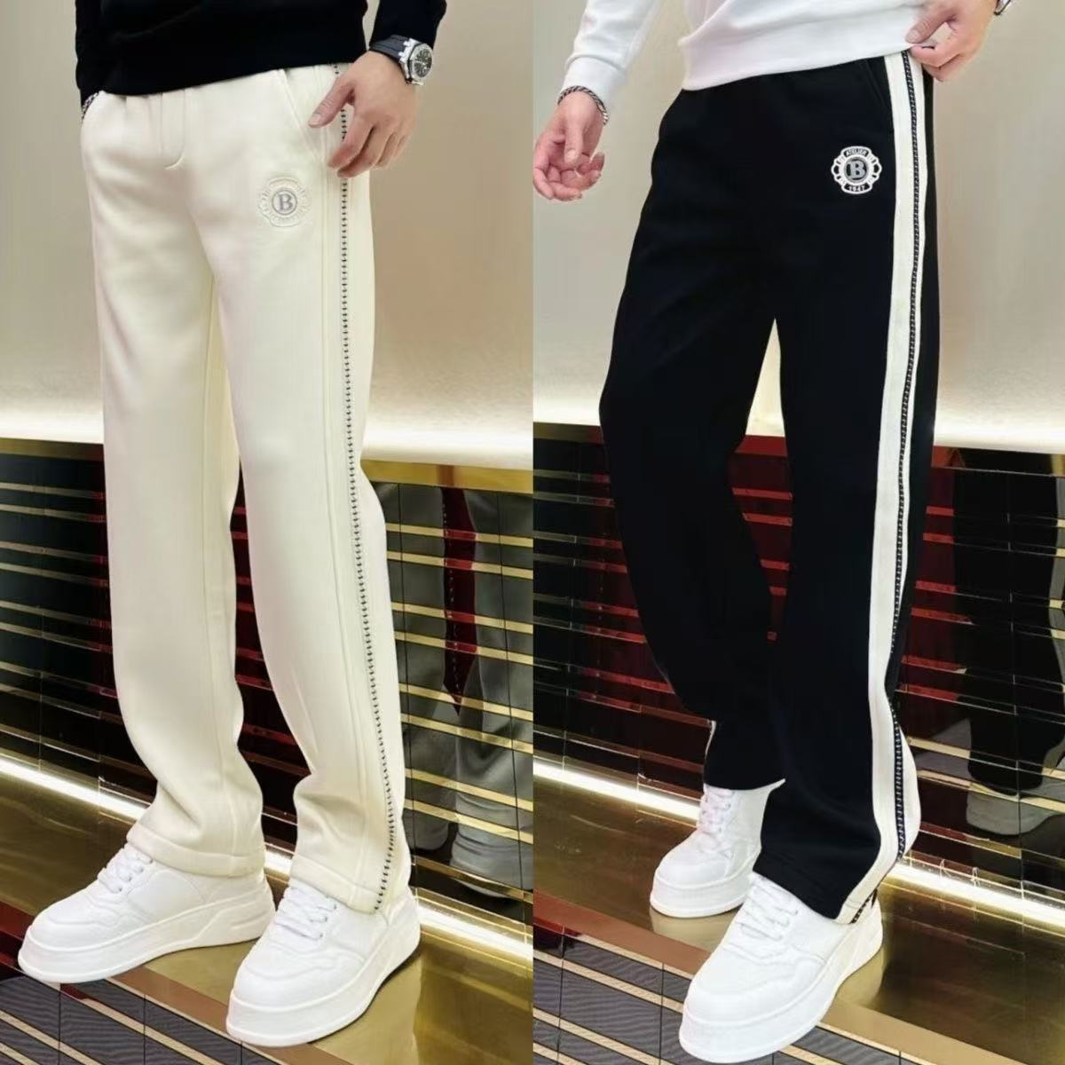 男士休闲裤织带潮流欧式刺绣百搭宽松直筒长裤子   313B-K207-P60图片