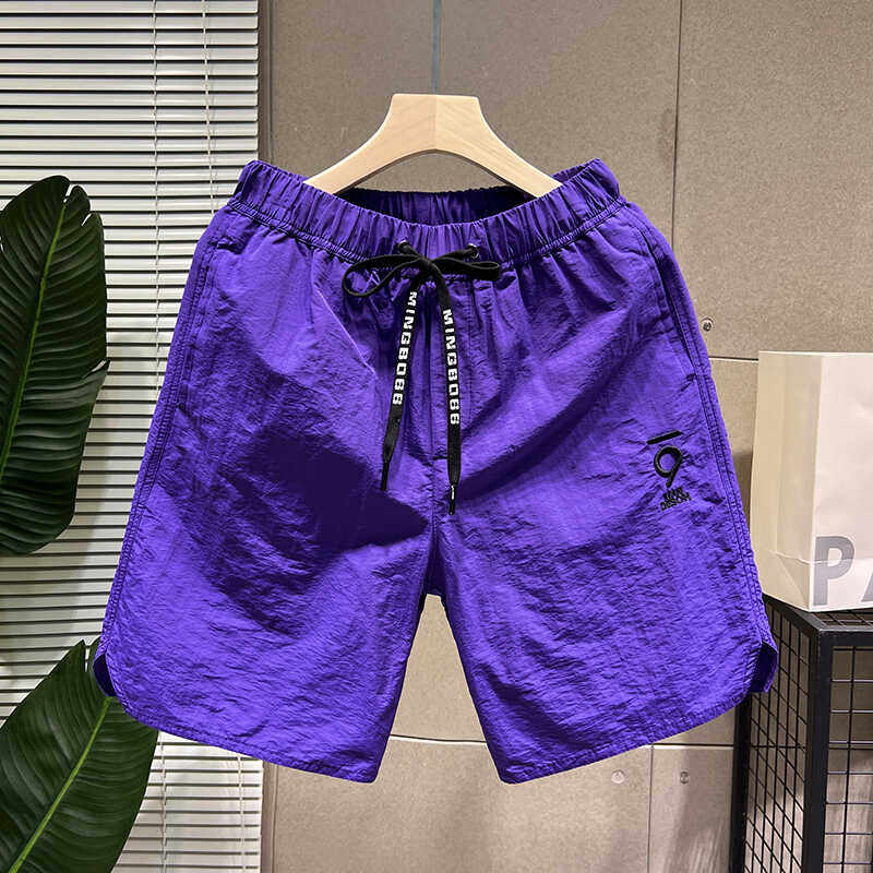 夏季男生糖果色系短裤时尚刺绣速干透气舒适沙滩裤313B-K511-P33,男装牛仔裤,星座313B