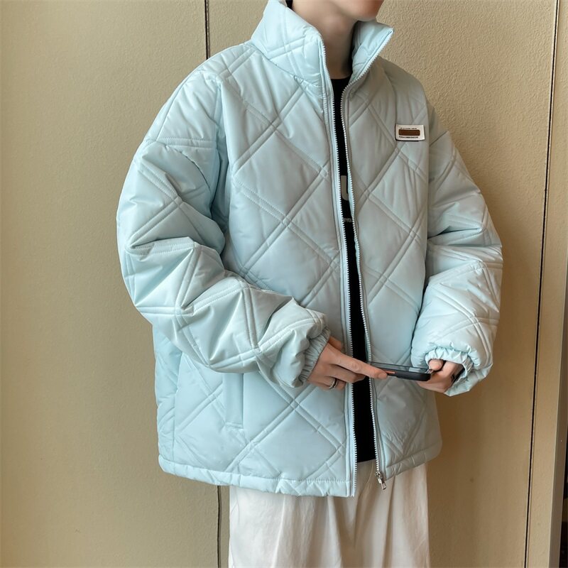 美式复古宽松保暖男生加厚情侣款冬季英伦立领棉服313B-NC359-P60,男装棉衣,星座313B