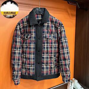 (网络图慎用有大货)美式潮牌翻领休闲格子羽绒服 313B-VAF02-P180图片