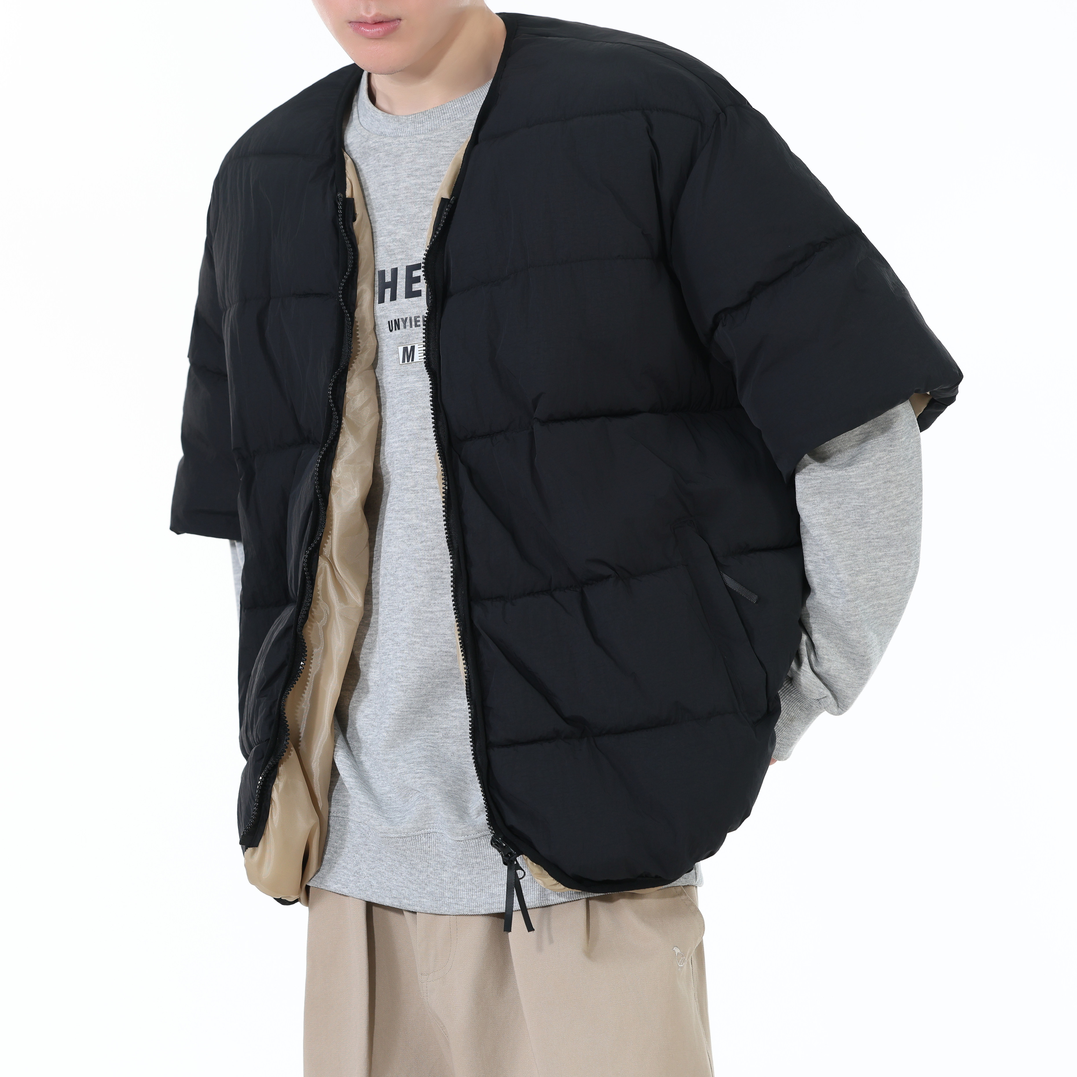 韩版潮流情侣中袖棉服男女同款保暖外套潮  313B-NC25319-P60图片