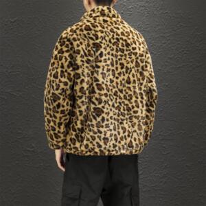 冬季豹纹满身外套保暖羊羔毛休闲棉服男韩版潮流棉衣313B-B01-P65图片
