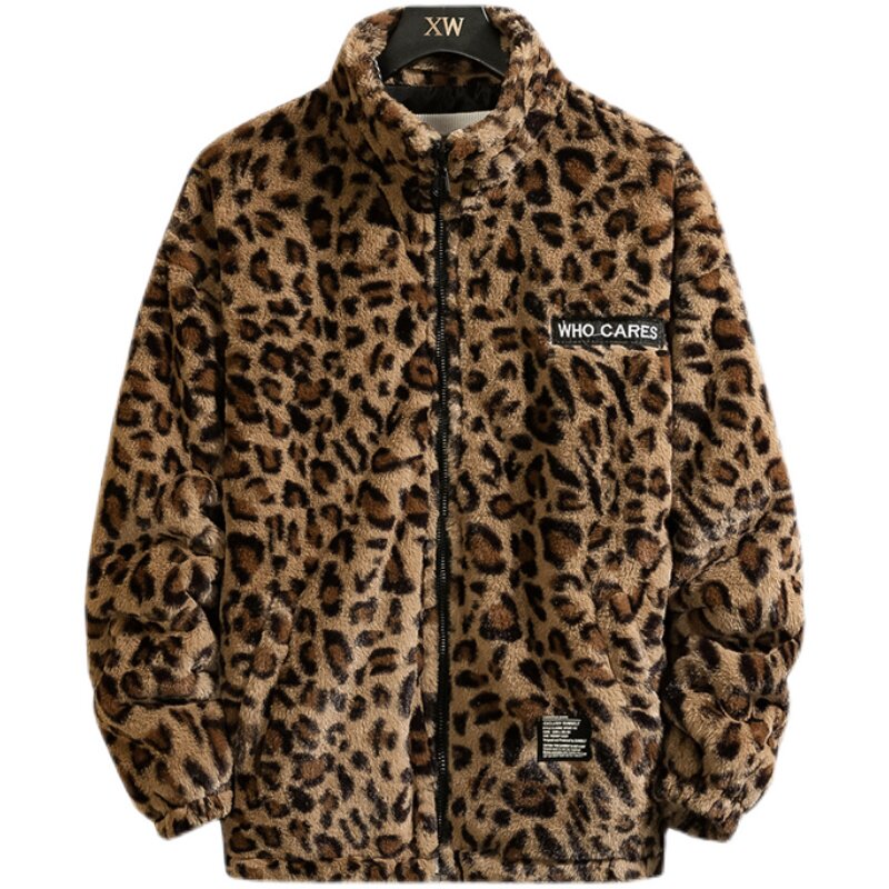 冬季豹纹满纹加厚里子加棉休闲棉服男韩版潮流棉衣313B-B011-P70,男装棉衣,星座313B