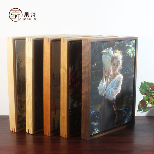 工厂定制榫卯简约实木L型油画框