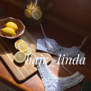 for love and lemons 纯棉薄款文胸少女钢圈无垫内衣聚拢胸罩镂空