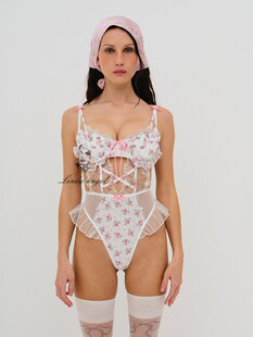 少女塑身连体衣性感蕾丝刺绣内衣网纱薄款 lemons 家居服 love for