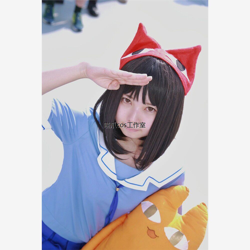 阿滋漫画大王女性夏装校服蓝色水手服JK服动漫Cosplay女装定做