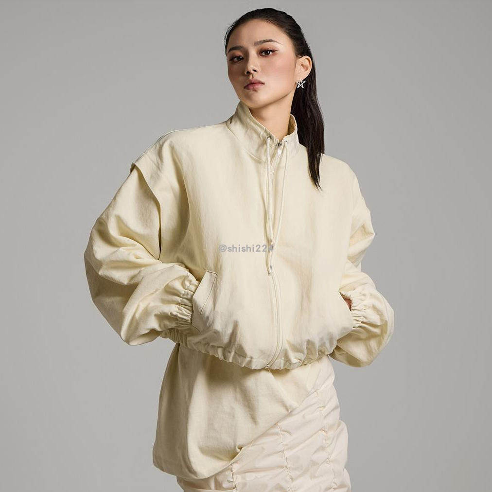 韩国直邮DINT正品代购拉链下摆松紧可拆卸袖子两穿夹克外套