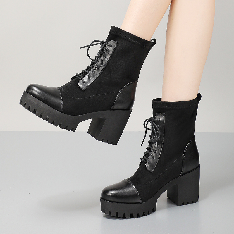 显瘦短靴马丁靴女鞋秋冬加绒