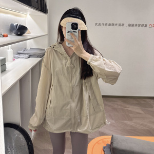 男女夏款防晒衣UPF50+户外防紫外线宽松登山运动服连帽轻薄外套
