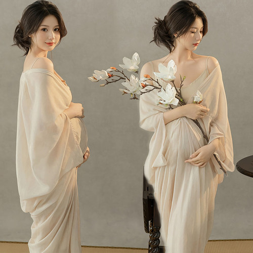 影楼新款情侣孕妇艺术写真温柔简约小清新甜美温馨写真照摄影服装