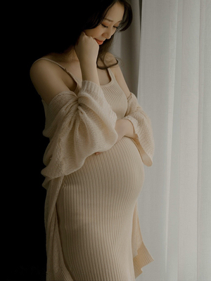 孕妇拍照服装新款在家大肚写真