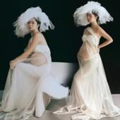 影楼主题孕妇照服装 新款 孕妈艺术照飘逸优雅高级感孕妇照摄影衣服