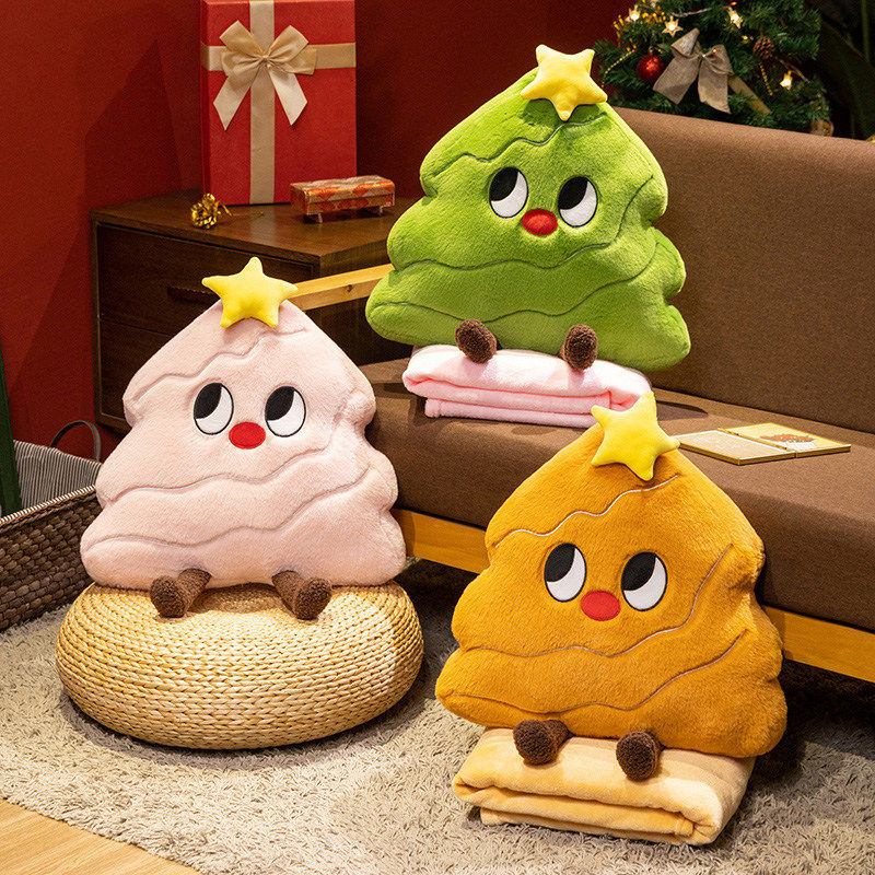 可爱仿真圣诞树抱枕毯子毛绒玩具布娃娃儿童生日礼物送女生闺蜜