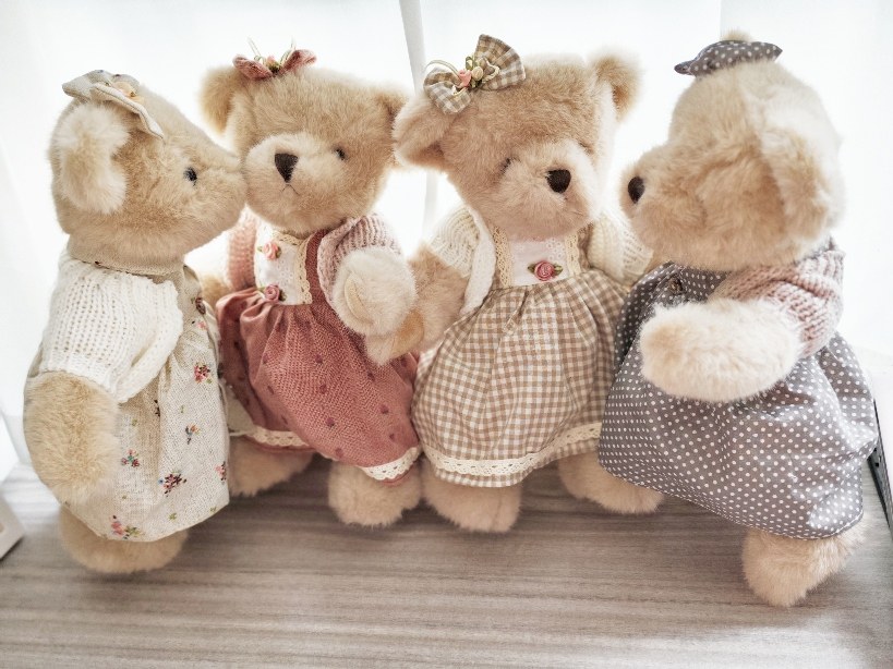 可爱公主穿裙泰迪熊毛绒玩具关节熊公仔布娃娃儿童生日礼物送女生