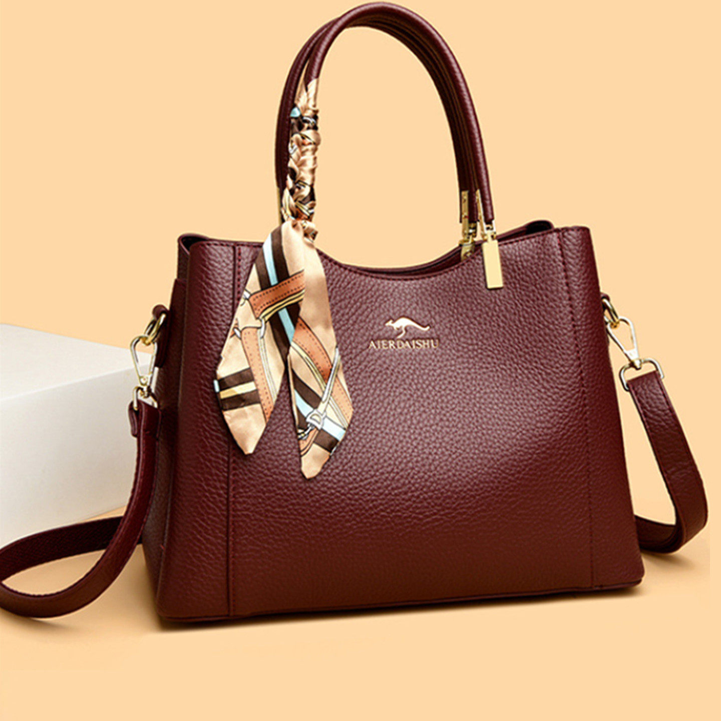 品牌真皮女包手提包大容量包包女式2026新款妈妈包斜挎单肩包牛皮