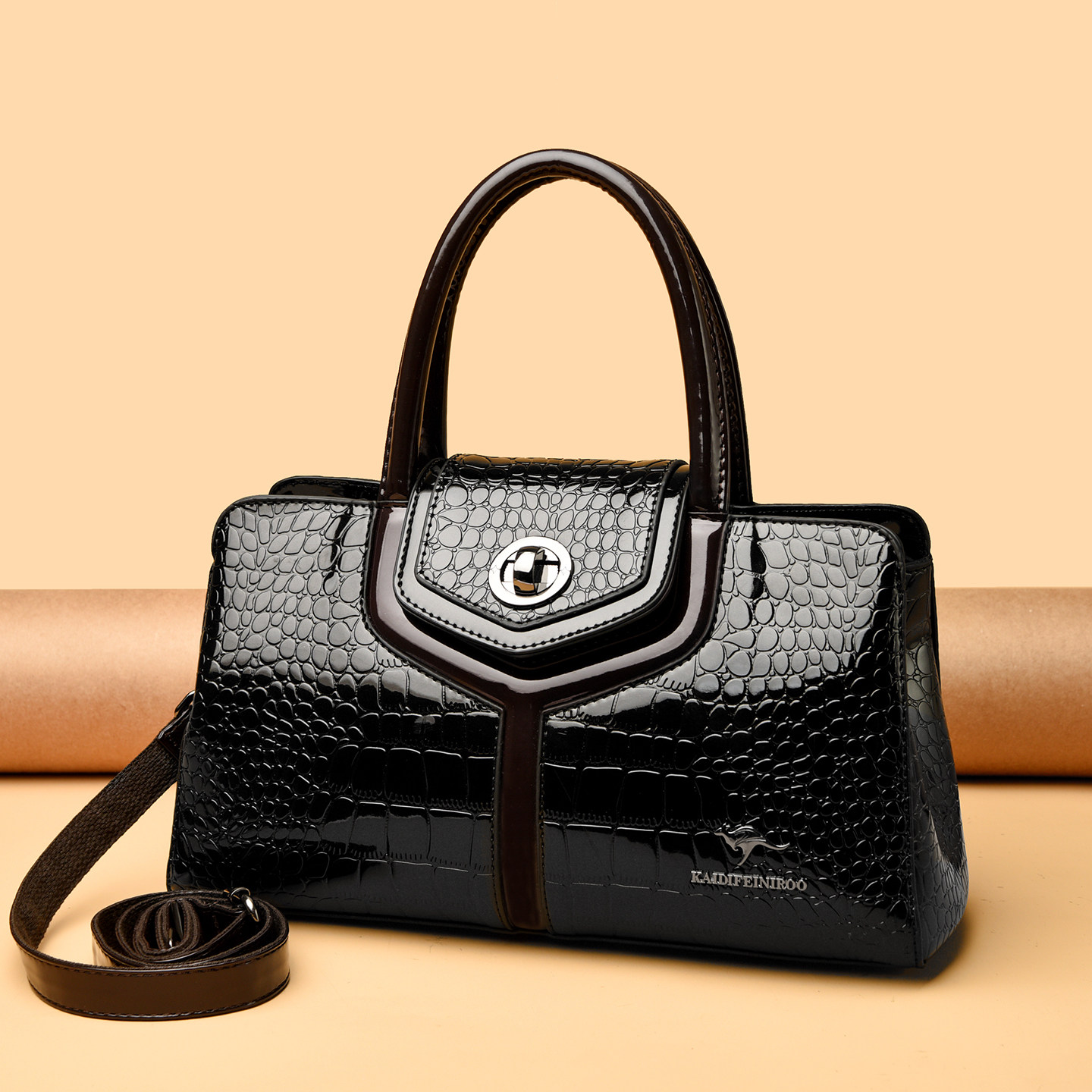 正品牌真皮女士包包2026新款高级感鳄鱼纹手提包大容量单肩斜挎包
