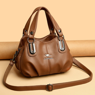 高端大气上档次女士包包2025新款简单大方妈妈包斜挎牛皮包实用型