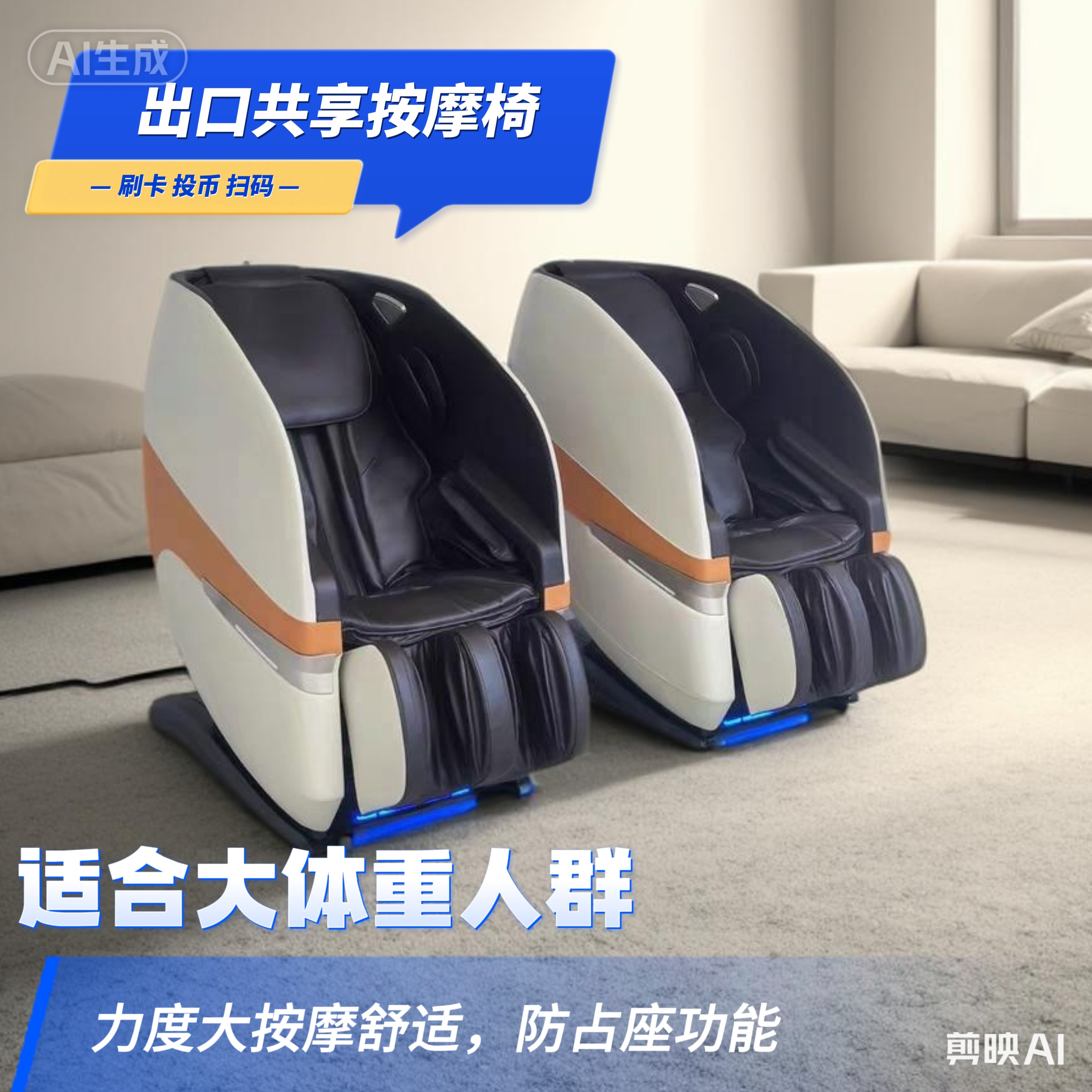 按摩椅商场扫码商用同款共享全自动智能电动付费防全身吧摩乐影院