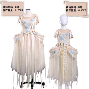 儿童成人款亚当斯一家星期三伊妮德杏色礼服裙美剧cosplay