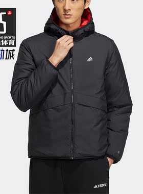 Adidas/阿迪达斯正品冬季新款男子保暖双面穿连帽棉服HY7219