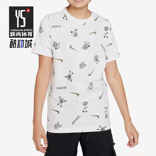 耐克正品 T恤FD3968 新款 休闲印花短袖 100 大童运动时尚 Nike