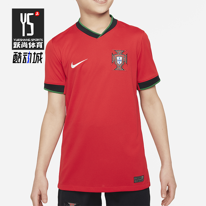 Nike/耐克正品Dri-FIT 大童夏季休闲透气简约足球球衣FJ4371-657