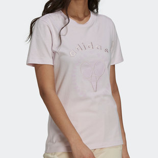 Adidas/阿迪达斯正品 新款女子夏季三叶草短袖运动T恤H56456