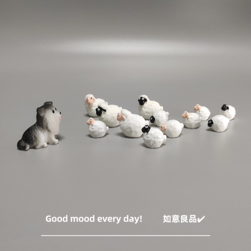Good mood! 治愈系呆萌小羊小狗迷你摆件 工位办公桌面解压小礼物