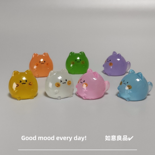 Good mood! 可爱迷你夜光小猫治愈系小礼物 微景观稳情绪桌面饰品