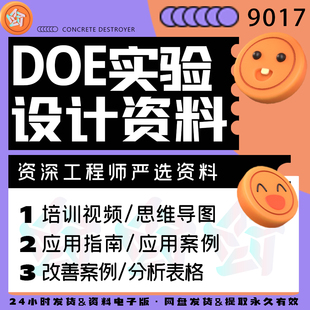 DOE实验设计培训资料改善案例PPT数据分析表格培训视频工程实验法