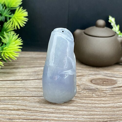 翡翠紫罗兰竹节挂件步步高升冰糯