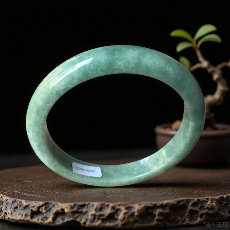 老坑a货77mm翡翠手镯鉴定证书