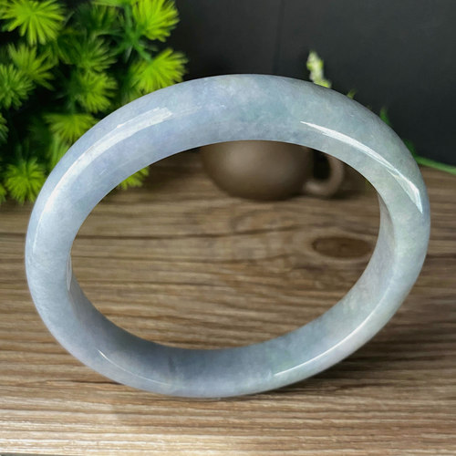 翡翠手镯67mm紫罗兰大号绿色