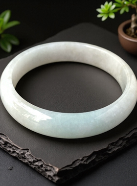 天然正品缅甸翡翠手镯58mm正圈冰糯绿色带证书老坑a货玉镯子0652