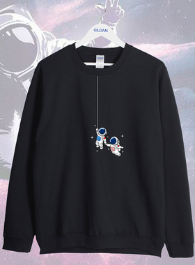 宇航员卡通长袖套头动漫nasa联名卫衣街头连帽衫中国大码宽松外套