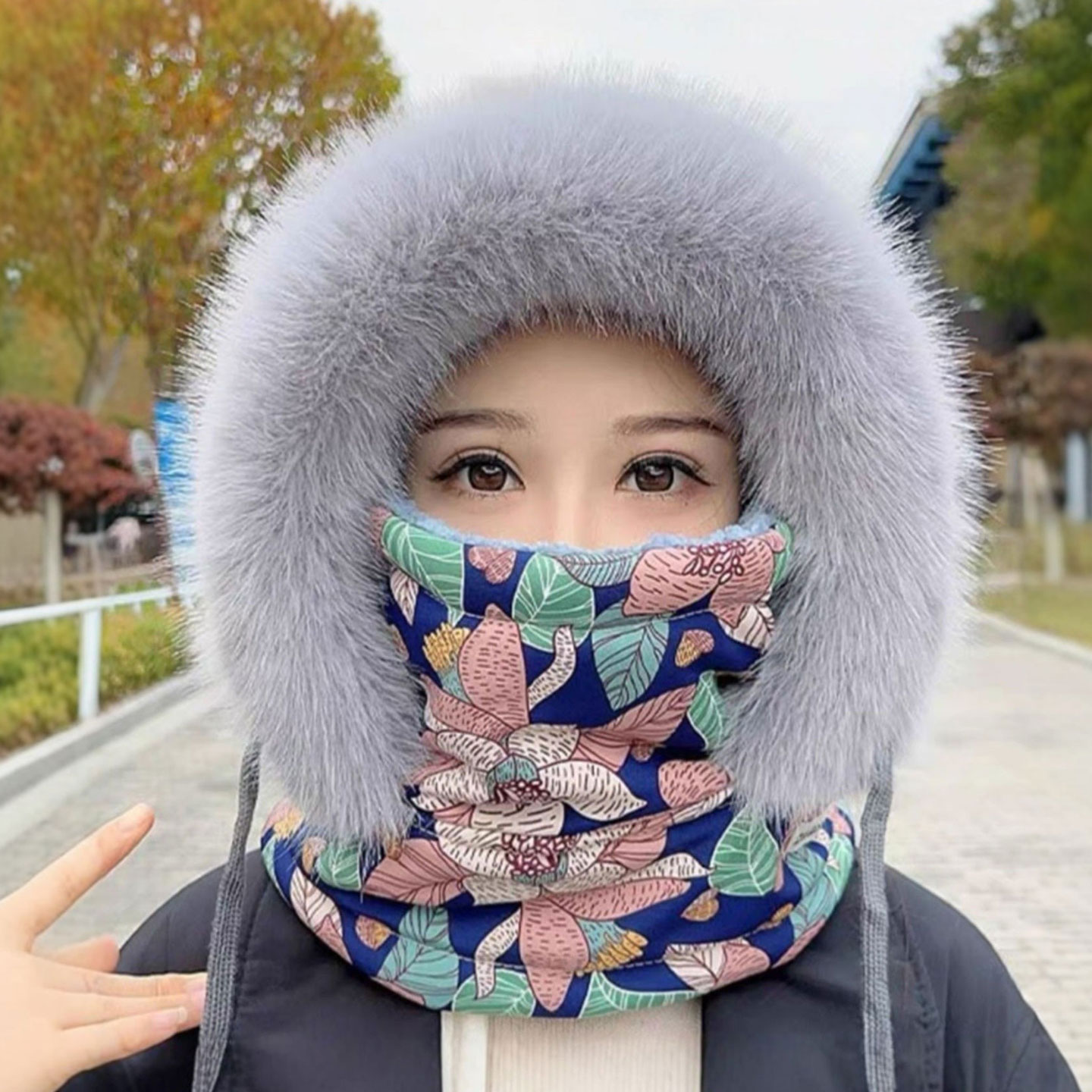 防风防寒面罩女士冬天户外加绒加厚护耳保暖帽骑车防寒雷锋帽子男