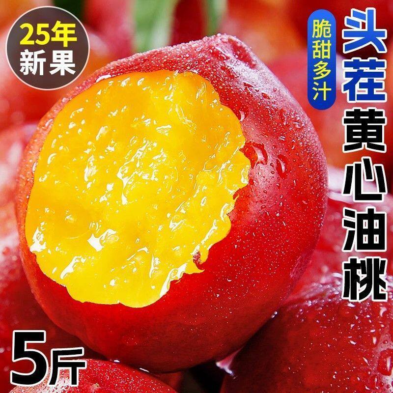 陕西大荔大油桃大果黄肉桃子新鲜水果农家自种原生态精品特级果4J