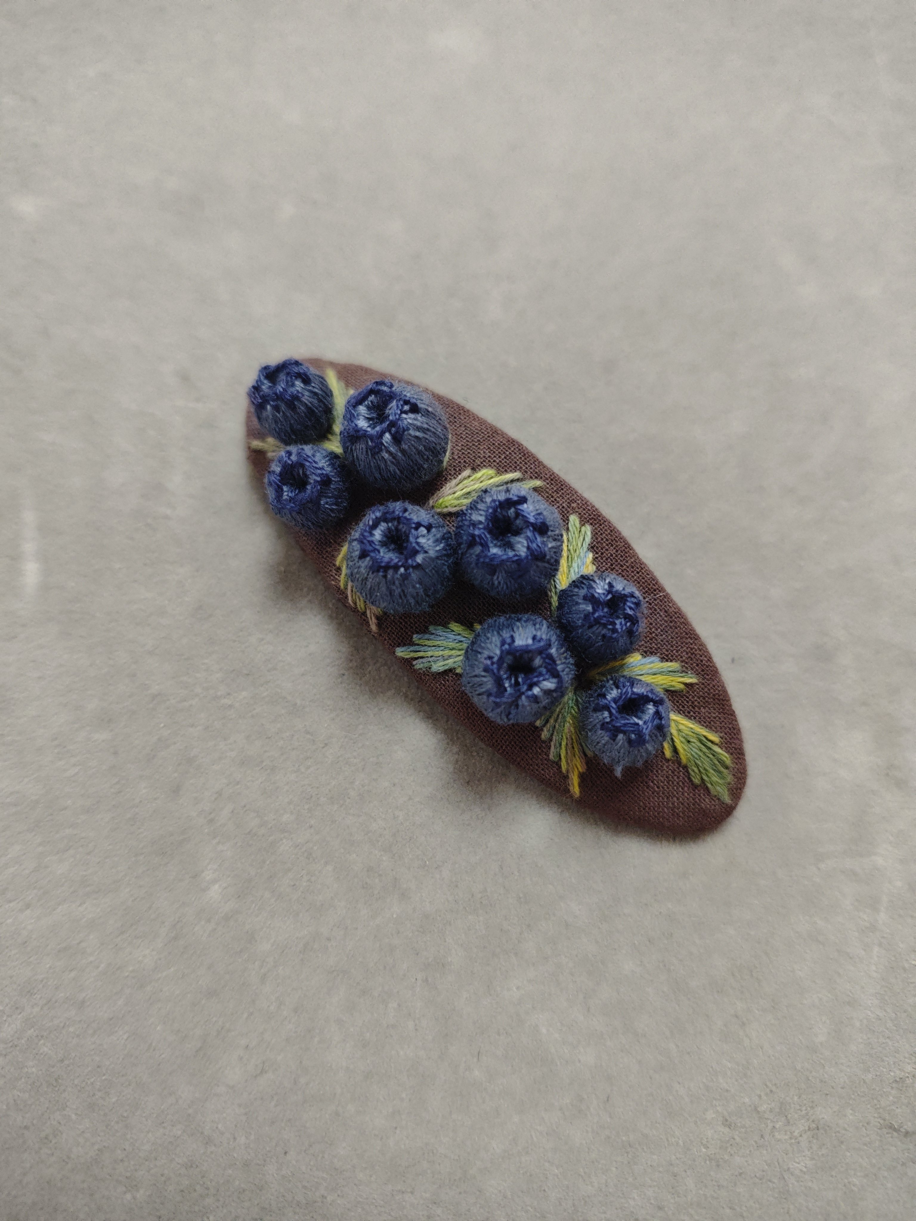 纯手工刺绣发夹成品绣花蓝莓优雅复古田园风发卡bb夹