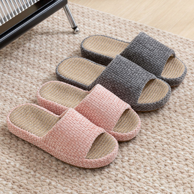 夏季2025新款亚麻拖鞋女室内家居用防滑情侣不臭脚四季拖鞋男士