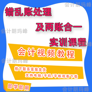 错乱账处理及两账合一财务会计实操视频课程网课资料C27