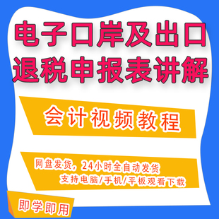 跨境电商 电子口岸及出口退税申报表讲解会计实务实操财务课程B30