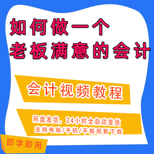 如何做一个老板满意的会计财务视频教程资料A49