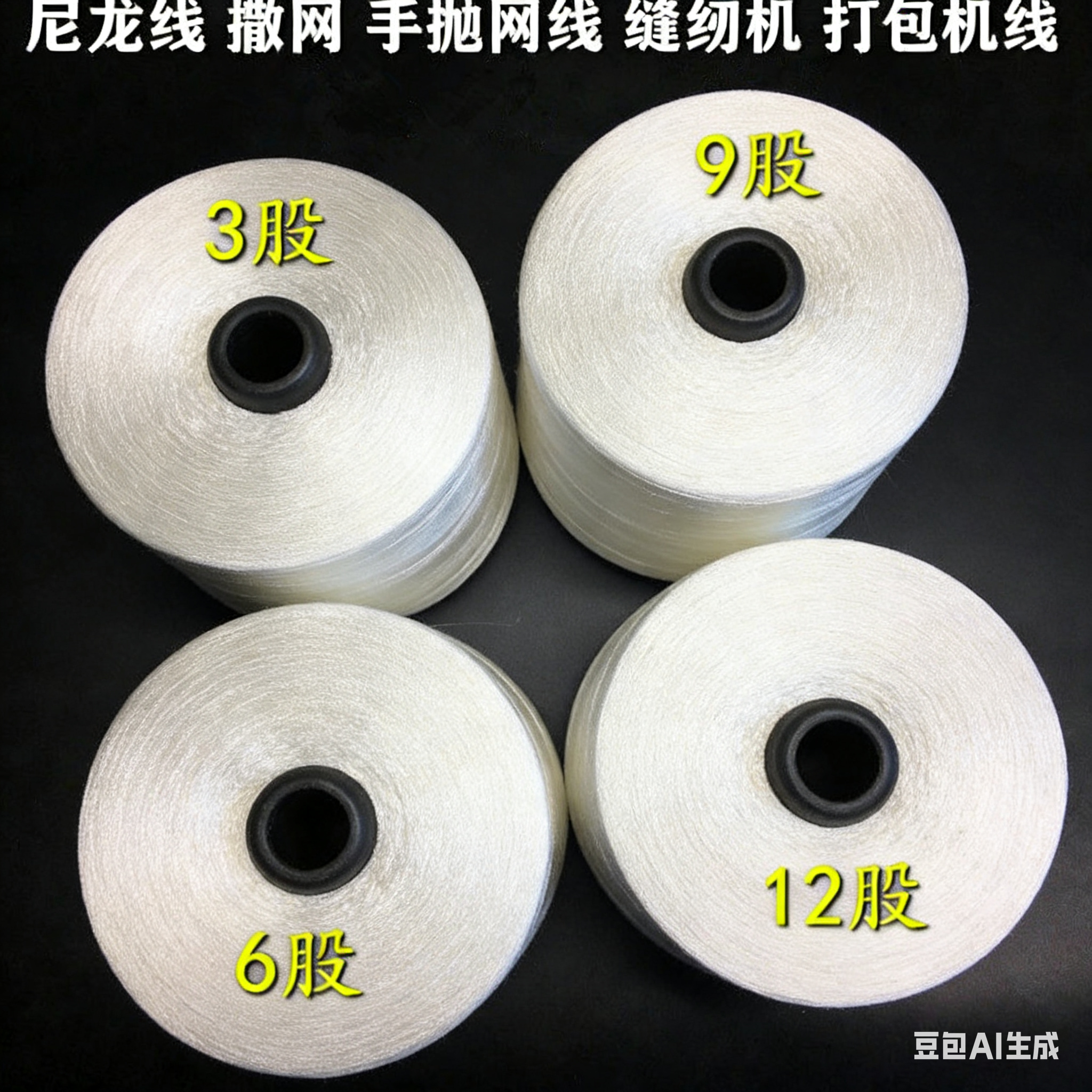 白色尼龙线织网线鱼护线全熟料网兜线渔网线撒网线抛网线多股复丝
