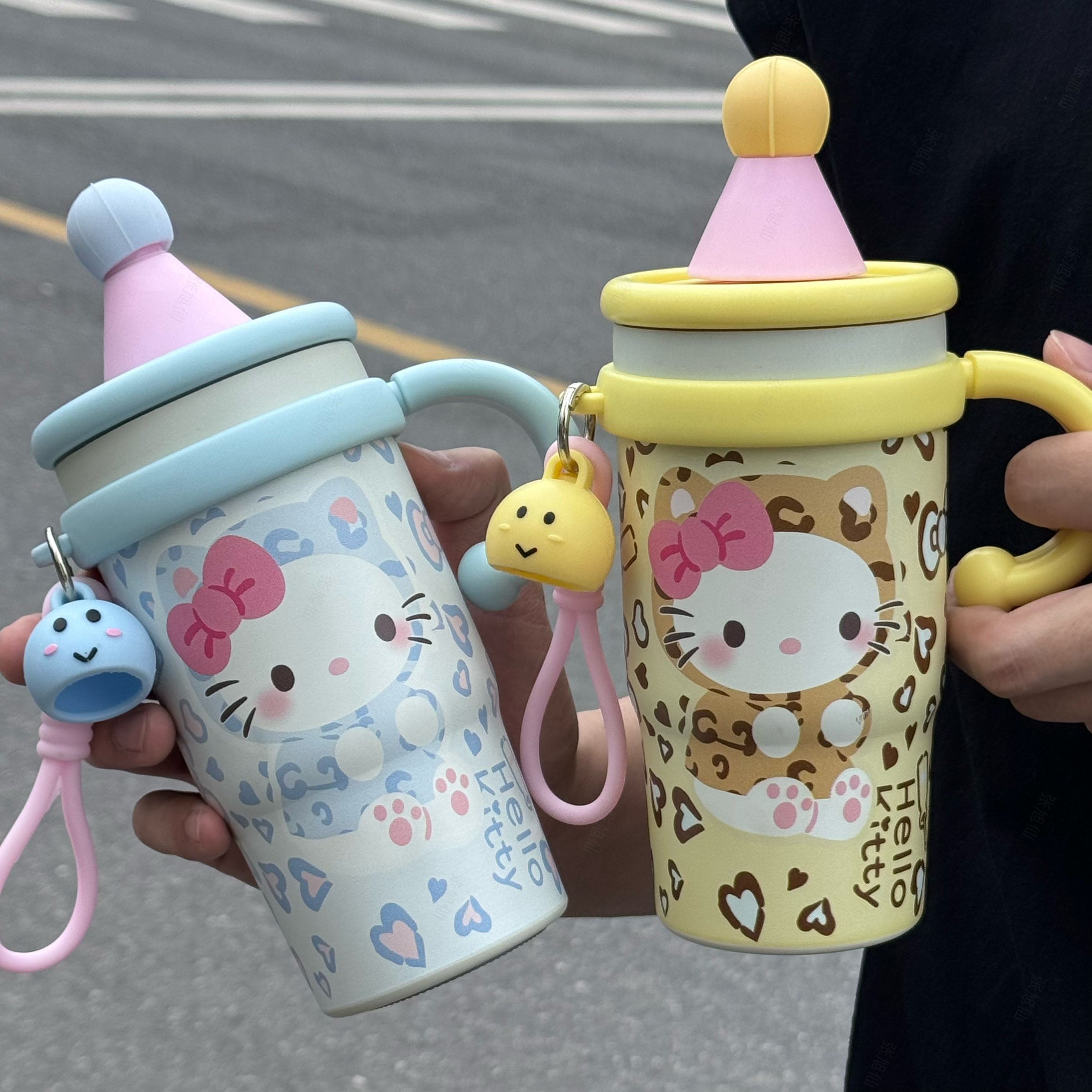 Новая высококачественная соломенная чашка для воды cat cat ins для девочек, вакуумная колба из нержавеющей стали 316, студенческая чашка для льда большой емкости tyrant Изображение 1