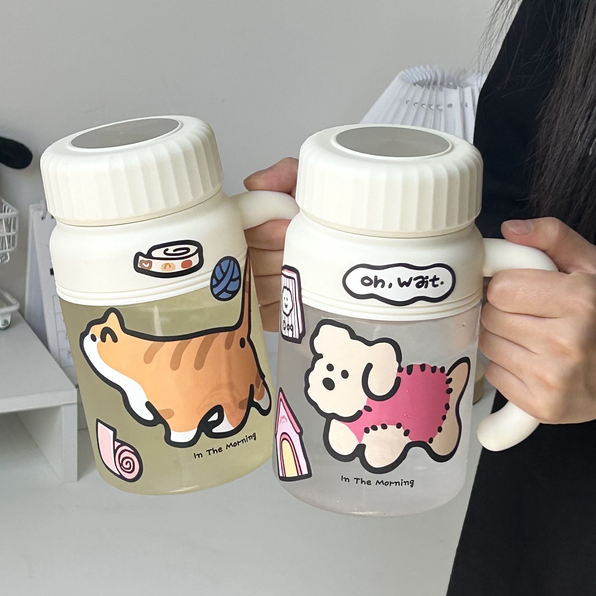 耐高温大容量随手杯上班族办公室水杯简约便携高颜值男女学生情侣