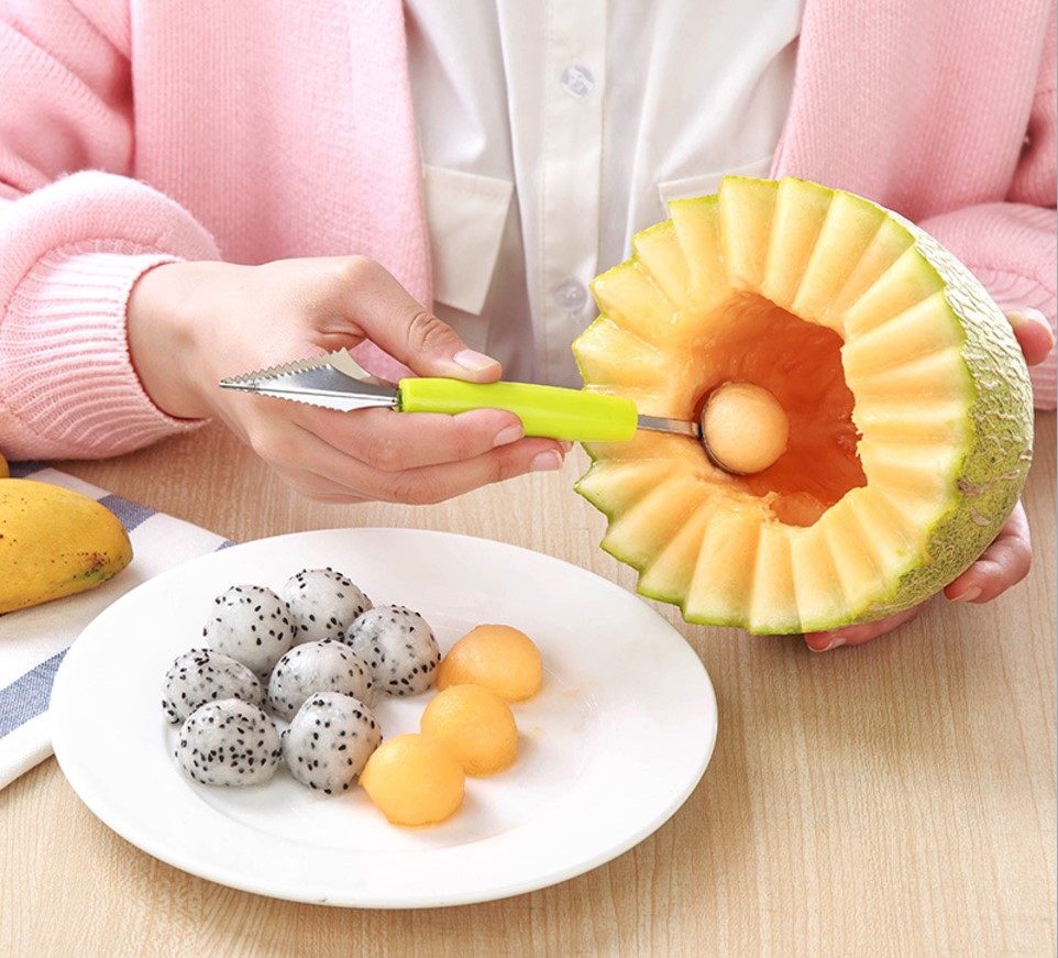 烘焙工具 双头不锈钢西瓜挖球器 火龙果 水果勺挖球勺 冰激凌勺
