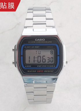 卡西欧CASIO A164WA-1 复古方块七年电力带闹钟秒表防水电子表