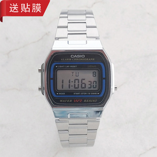 复古方块七年电力带闹钟秒表防水电子表 卡西欧CASIO A164WA